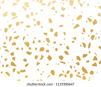 Golden Terrazzo Pattern. Endless Background.