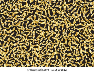 Golden terrazzo seamless pattern in trendy style. Abstrct vector texture.