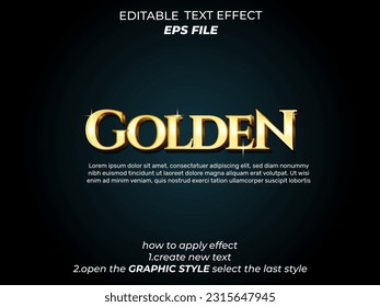 golden text effect, font editable, typography, 3d text. vector template