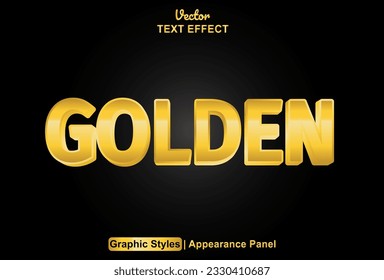golden text effect with graphic style and editable.