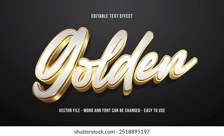 Efecto de texto dorado, efecto de estilo de texto brillante