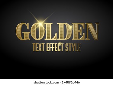 Golden text effect template with sample text