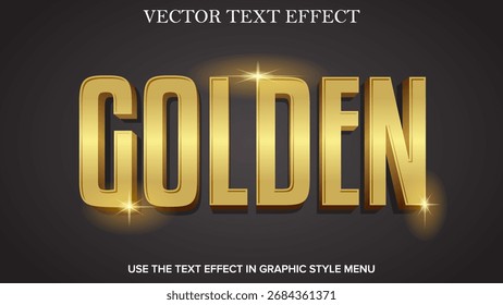 golden text effect vector editable
