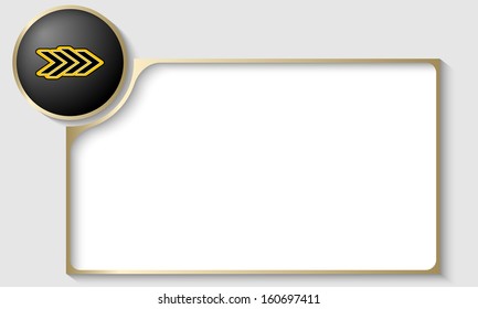 golden text frame with arrow