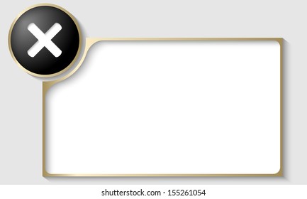 golden text frame with ban mark