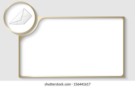 golden text frame with envelope