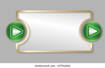 golden  text frame with green arrow