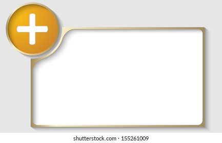 golden text frame with plus sign