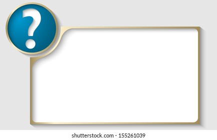 golden text frame with question mark