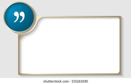 golden text frame with quotation mark
