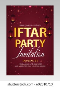 Reunión Golden Text Iftar , afiche, cartel, diseño de invitación para el Mes Sagrado Islámico, celebración Ramadán Kareem.