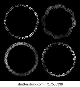 Golden text on black background. Merry Christmas and Happy New Year lettering for invitation and greeting card, prints and posters. Hand drawn inscription, calligraphic design. Vector illustration

