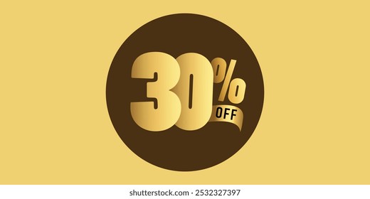 golden text , Sale off discount promotion set made of numbers . Vector Illustration ( Discount 30% percent) ( special offer )
