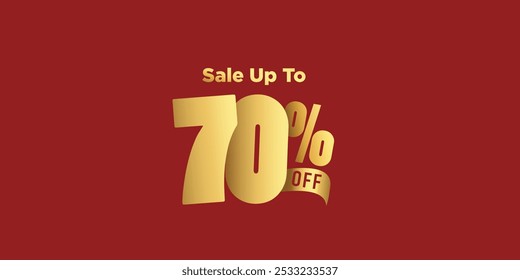 golden text , Sale off discount promotion set made of numbers . Vector Illustration ( Discount 70% percent) ( special offer )
