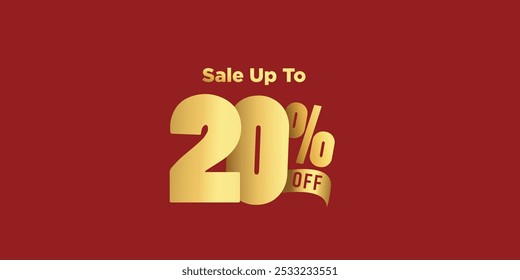 golden text , Sale off discount promotion set made of numbers . Vector Illustration ( Discount 20% percent) ( special offer )
