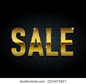 Golden text ( SALE )  vector illustration