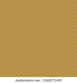 Golden textile material, patterned with seams and small tilted marks. Tablecloth or napkin pattern. Upholstery fabric texture. Abstract vector.