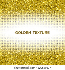 Golden texture. Background of confetti sparkles gold glitter. Vector design.