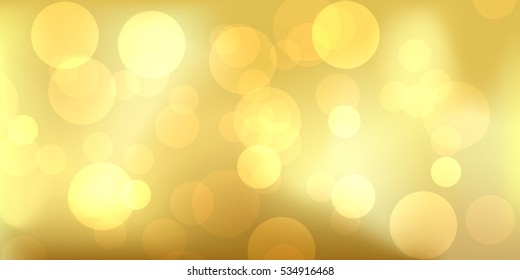 Golden texture background. Light, elegant, shiny, metallic golden gradient illustration. Gradient mesh vector with shiny circles. Useful for background.