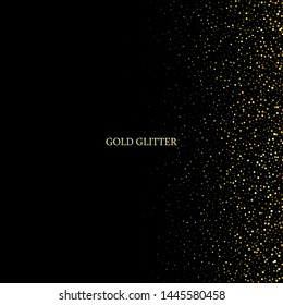 
Golden texture. Black abstract background with golden dust particles. Festive design element.