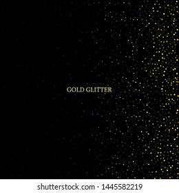 
Golden texture. Black abstract background with golden dust particles. Design element.
