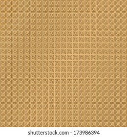 Golden texture, circles and squares.