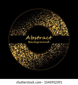 
Golden texture. Golden dust frame on a black background. Banner design