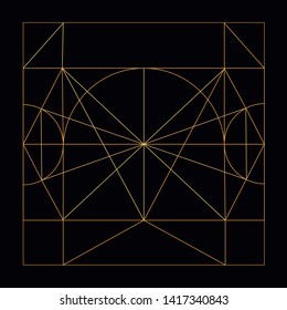 Golden texture. Geometric background with rhombus and nodes. Abstract geometric pattern.Vector modern geometric abstract template layout