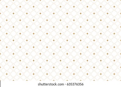 Gouden textuur. Geometrisch naadloos patroon met verbonden lijnen en stippen. Lijnen plexus cirkels. Grafische achtergrondconnectiviteit. Moderne stijlvolle achtergrond voor uw ontwerp. Vector-illustratie