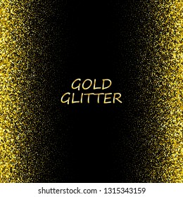 
Golden texture. Golden glitter particles on black background