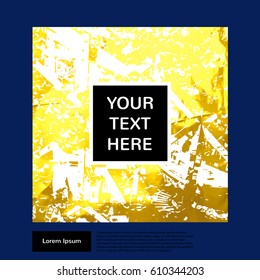 Golden texture. Modern banner. Creative discount cards. Can Be Used For Banner, Flyer, Book Cover, Print, Web Banners. Vector illustration gold foil border. White Patina.