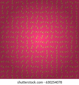 Golden texture on a pink background. Vector seamless pattern with gold ornament.