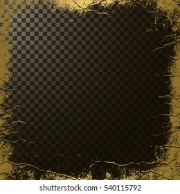 Golden texture on transparent background, vector