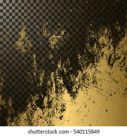 Golden texture on transparent background, vector