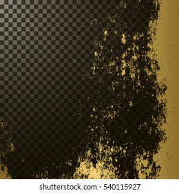 Golden texture on transparent background, vector