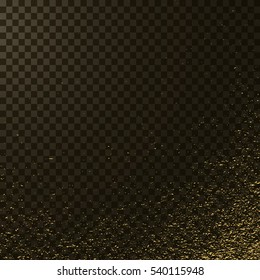Golden texture on transparent background, vector