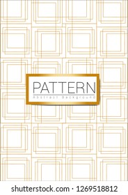 Golden texture. Seamless geometric pattern. Golden background. Vector seamless pattern. Geometric background with rhombus and nodes. Abstract geometric pattern.