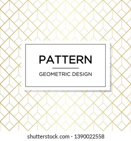 Golden texture. Seamless geometric pattern. Golden background. Vector seamless pattern. Geometric background with rhombus and nodes. Abstract geometric pattern.