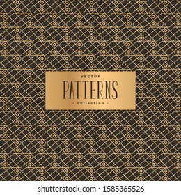 Golden texture. Seamless geometric pattern. Golden background. Vector seamless pattern. Geometric background with rhombus and nodes. Abstract geometric pattern.