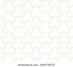 Golden texture. Seamless geometric pattern. White background. Vector seamless pattern. Geometric background with rhombus and nodes. Abstract geometric pattern.