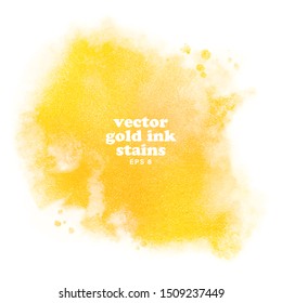 golden texture splash. vector gold ink stain design. eps 8