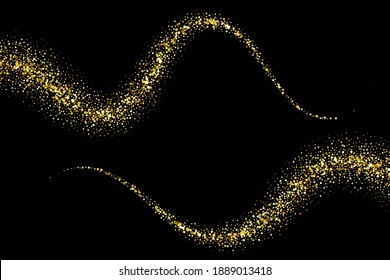 
Golden texture, vector wave, golden glitter dust banner design