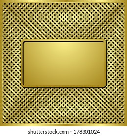 golden textured background with banner