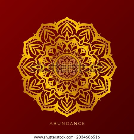 golden textured mandala art pattern for abundance vector design element