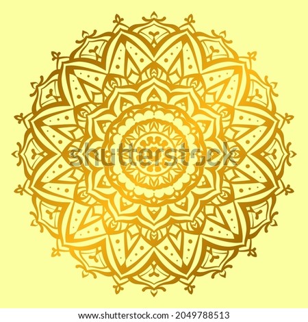 golden textured mandala art pattern for abundance vector design element
