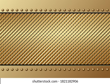 Golden Textured Metallic Background. Vector Illustration