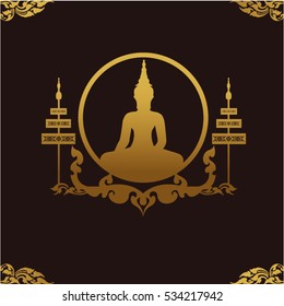 Golden of Thai Buddha vector illustration