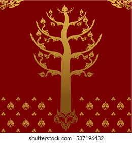 Golden of Thai Buddha vector illustration