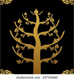 Golden of Thai Buddha vector illustration