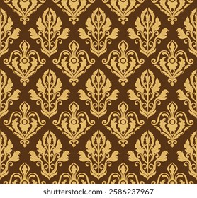 Golden Thai pattern, wallpaper, fabric pattern, book cover elements